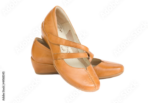 Photo: pair of woman leather nude shoes pair of woman leather nude shoes