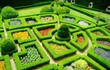 Maze garden in polish castle Pieskowa Skala (Pieskowa Rock)