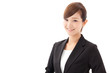 asian businesswoman on white background