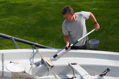 Photo: Cleaning The Boat Cleaning The Boat