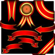 Red ribbons set, vector illustration