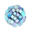 3d abstract cube ball shape in blue purple