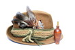 old hunting hat and game call