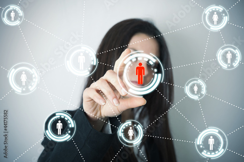 Photo: Social network on futuristic screen Social network on futuristic screen