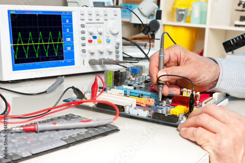 Photo: Testing of electronic equipment Testing of electronic equipment
