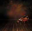 Vintage piano on Art abstract background