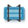 blue basket on the white background
