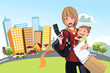 Vector: Busy woman Busy woman