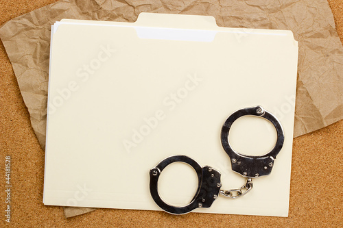 Photo: Handcuffs and Folder Handcuffs and Folder