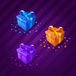 vector illustration set colorful gift box