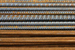 Metal Texture Pattern of Rusty Rebars