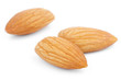 Almond nuts on white