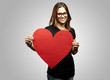 woman holding heart