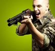 soldier aiming