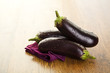 Raw aubergines