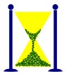 hourglass of dollar signs showing that time is money concept