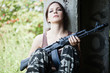 Photo: Woman with rifle (AK-74) Woman with rifle (AK-74)