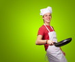 Portrait Of A Chef Holding Pan