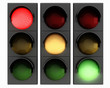 3d traffic lights on white background
