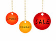 Cyber Monday Sale Tag Holding on A Goldenl Chain