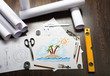 Picture of a tropical island on the table