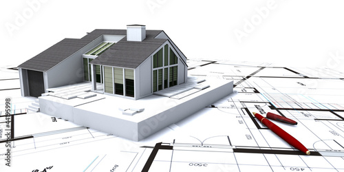 Illustration: House planning close-up House planning close-up