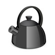 Vektor: An isolated black tea kettle on a white background An isolated black tea kettle on a white background