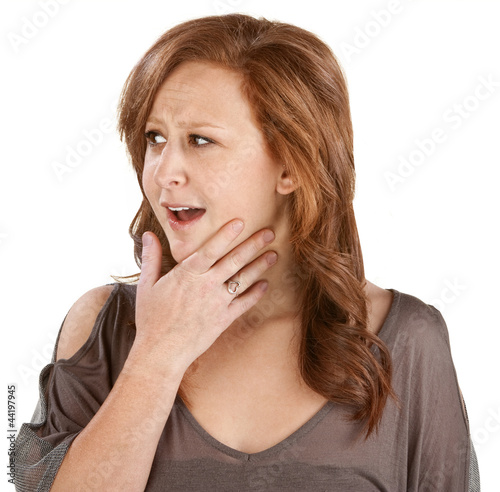 Photo: Woman with Hand on Chin Woman with Hand on Chin