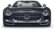 Front view of black roadster