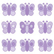 Vector: Baby Butterflies in Pastel Lavender Gingham and Polka Dots Baby Butterflies in Pastel Lavender Gingham and Polka Dots