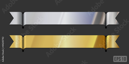 Vector: Modern metallic ribbons - blank Modern metallic ribbons - blank