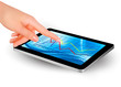 Tablet screen with graph and a hand  Vector