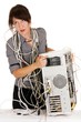 Photo: woman angry with computer woman angry with computer