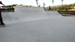 Skateboarder grinding a curb
