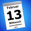 Kalender auf blau - 13.02.2013 - Aschermittwoch