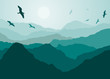 Birds over the mountains