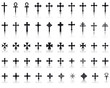 Big collection of crosses isolated on white background