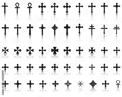 Vector: Big collection of crosses isolated on white background Big collection of crosses isolated on white background
