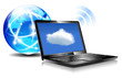 Vector: Laptop Cloud Connection Laptop Cloud Connection