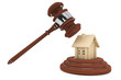 Justice Gavel with wooden House