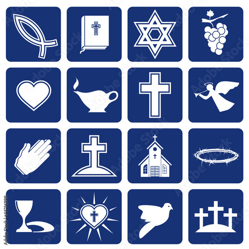 Vector: set of vector icons of religious christianity set of vector icons of religious christianity