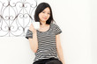 Beautifu young woman relaxing in the room