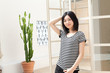 Beautifu young woman relaxing in the room