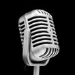 retro microphone isolated on black