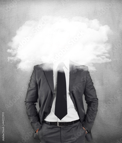 Photo: Businessman - head in the clouds Businessman - head in the clouds