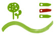Abstract landscape, trees and buttons