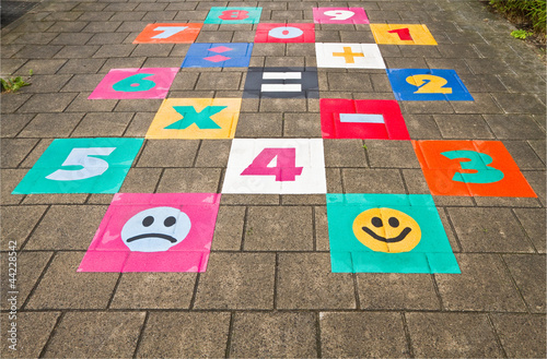 Photo: Streetgame for children on sidewalk Streetgame for children on sidewalk