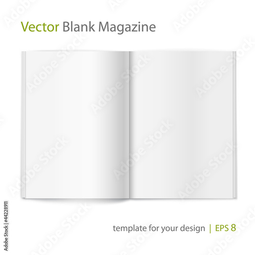 Vector: Vector blank magazine spread on white background. Using mesh Vector blank magazine spread on white background. Using mesh