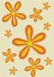 70ies retro orange flower pattern