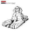 Vector: vector illustration of the great sphinx against vector illustration of the great sphinx against